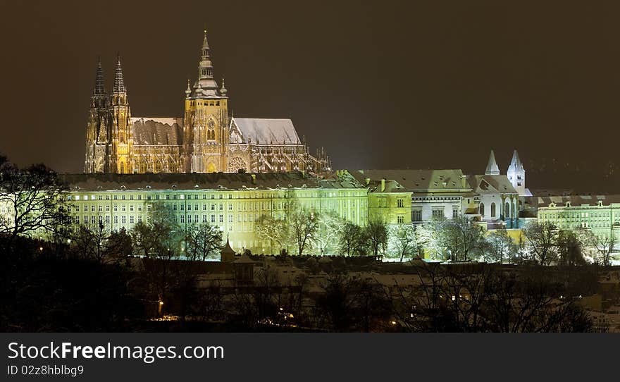 Prague Castle at night, Czech Republic