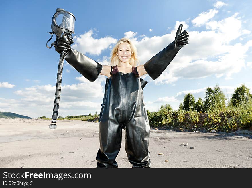 Woman With Gas Mask