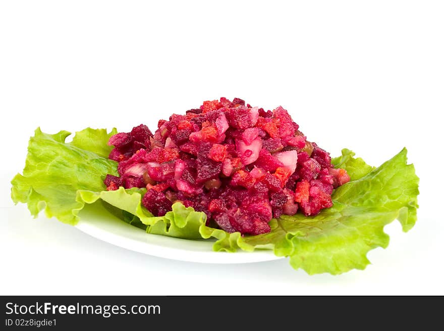 Vegetable salad on a white background