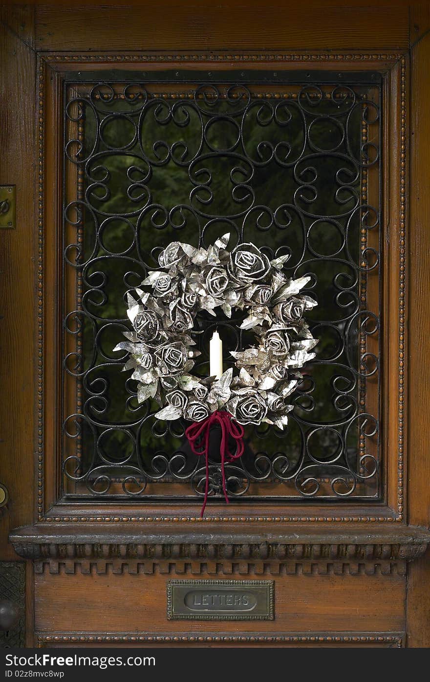 Christmas wreath on door