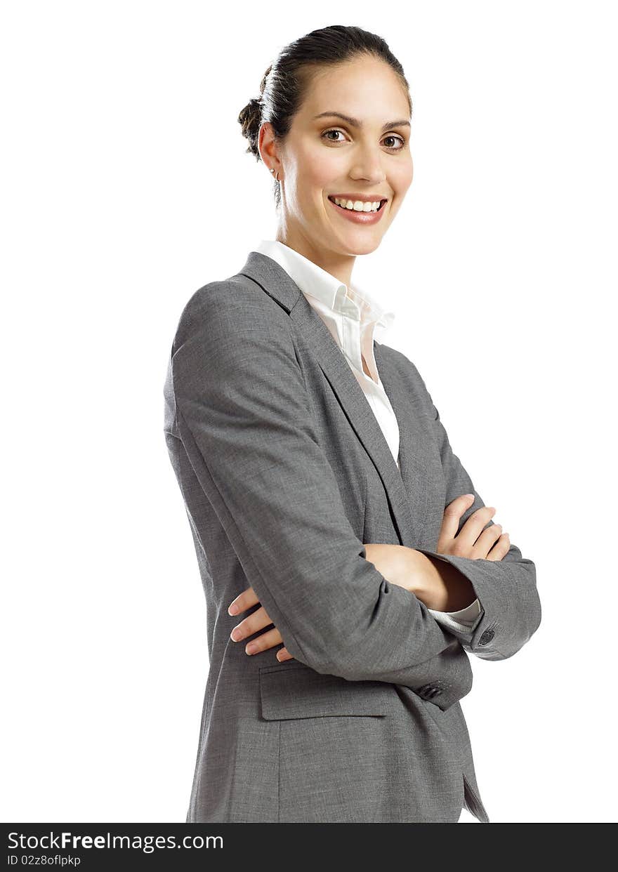 A young confident business woman with her arms crossed