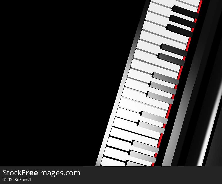 Piano Keyboard On Black Background