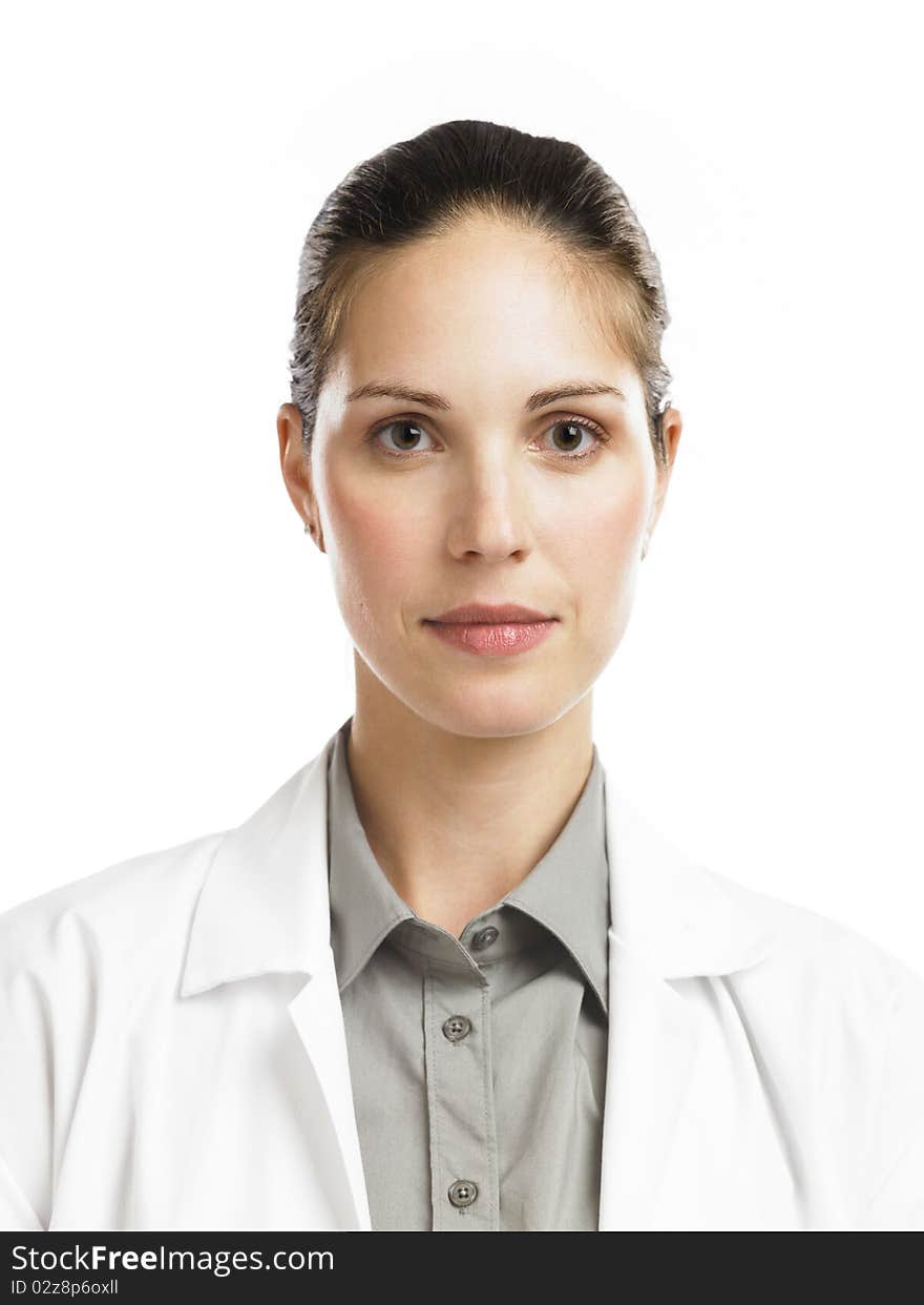 Health professional woman in a lab coat. Health professional woman in a lab coat