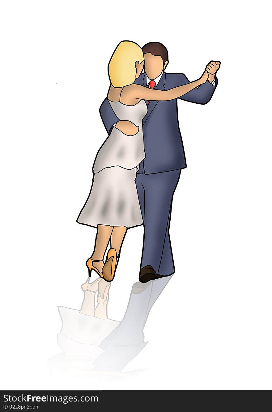 Illustration of a couple dancing tango. Illustration of a couple dancing tango.