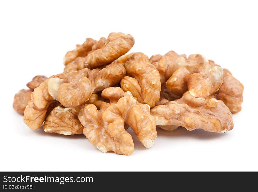 Walnuts isolated on white background