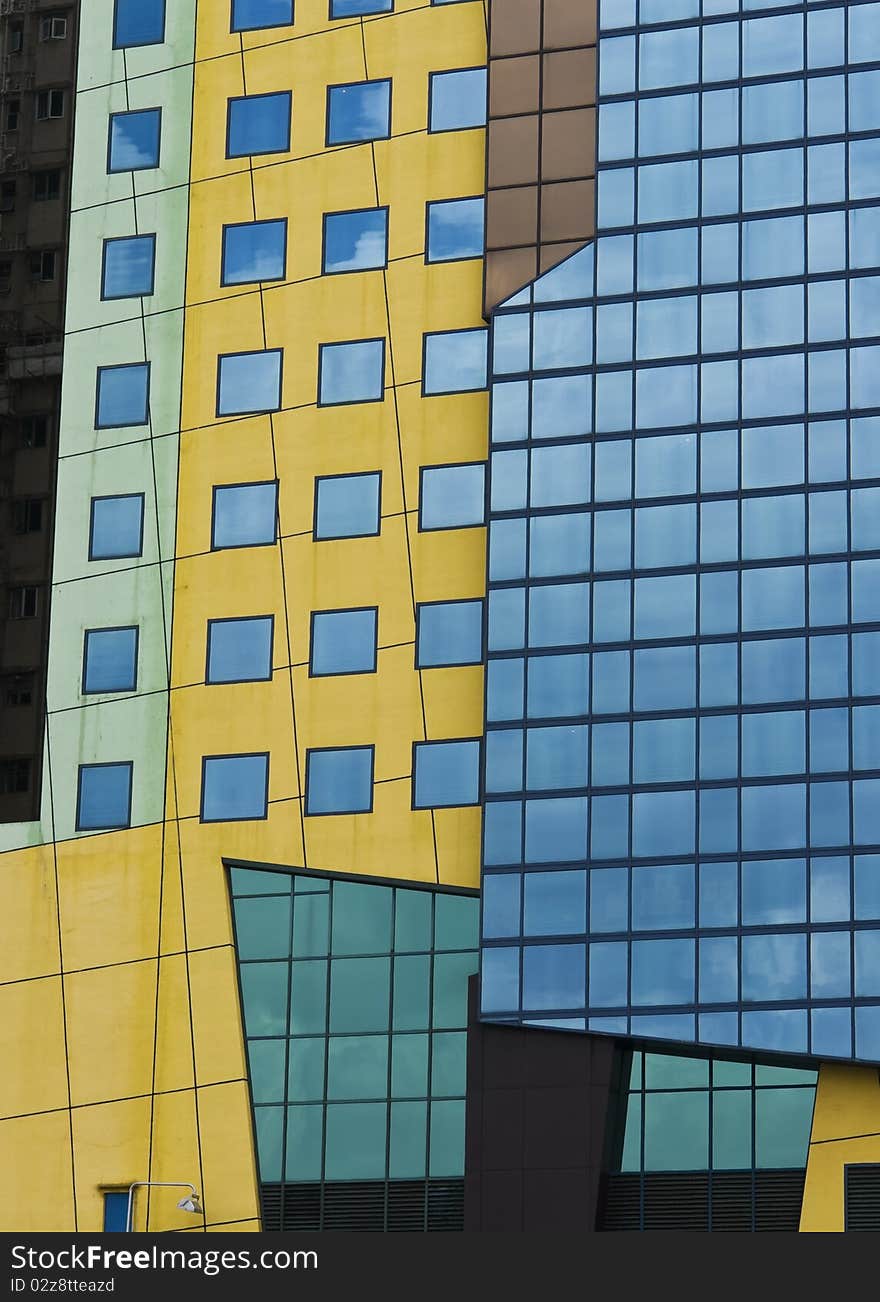 Colorful windows background on a modern building. Colorful windows background on a modern building