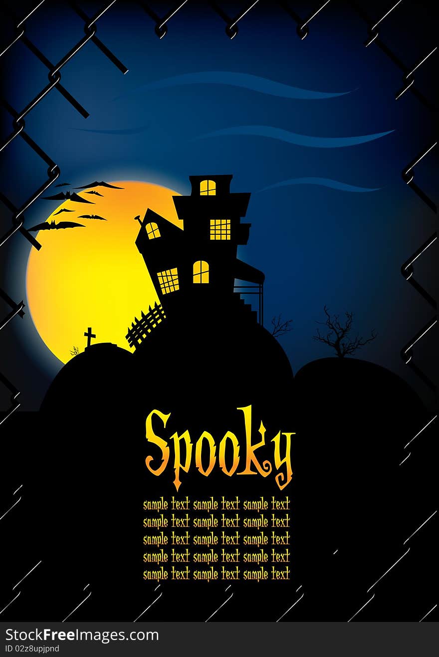 Spooky House Background Template