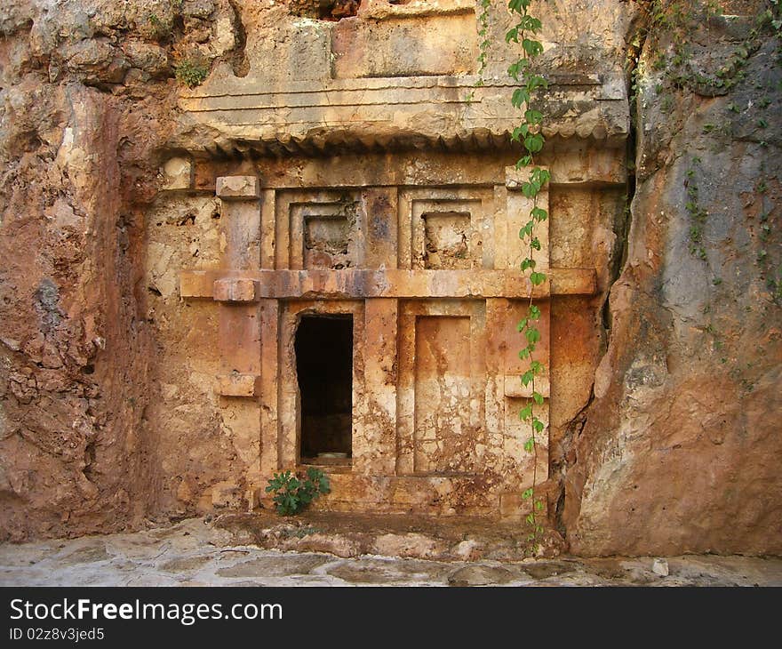 Lycian Rock-cut tomb in Kaş, Turkey