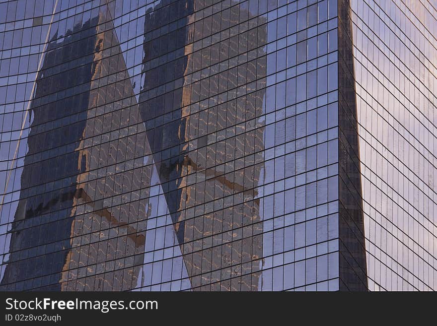 Blue purple window reflection background