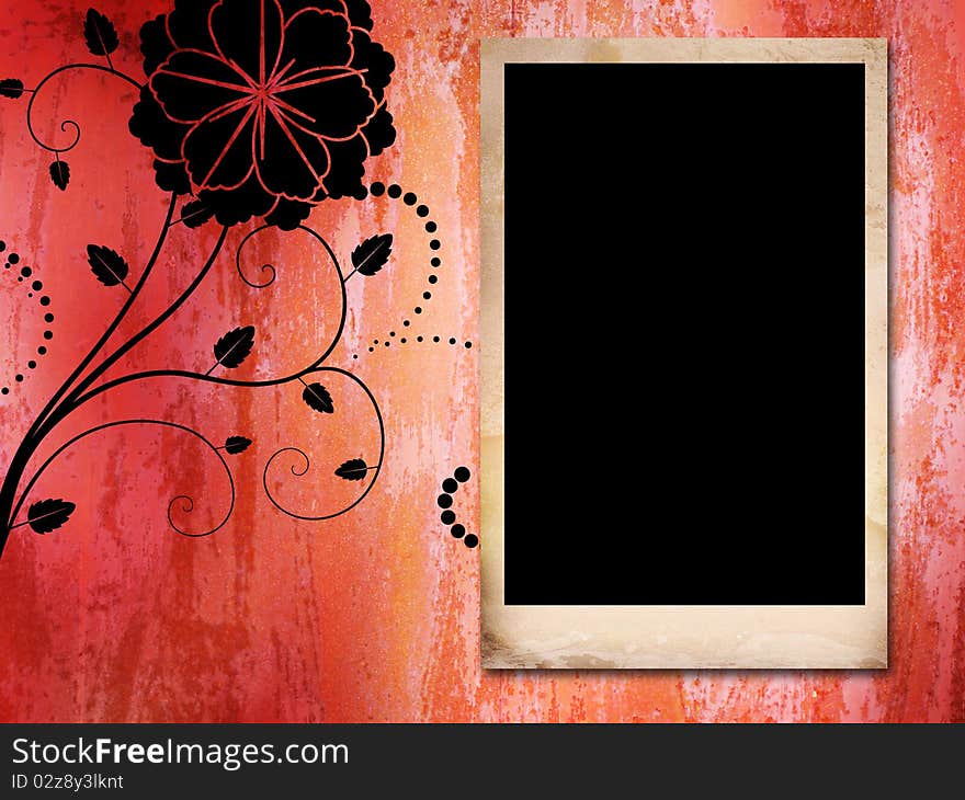 Empty Vintage Frame On Grunge Background