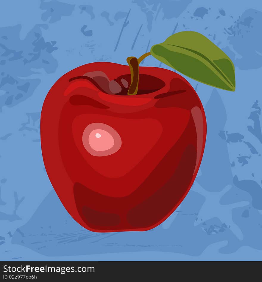 Abstract illustration with red apple