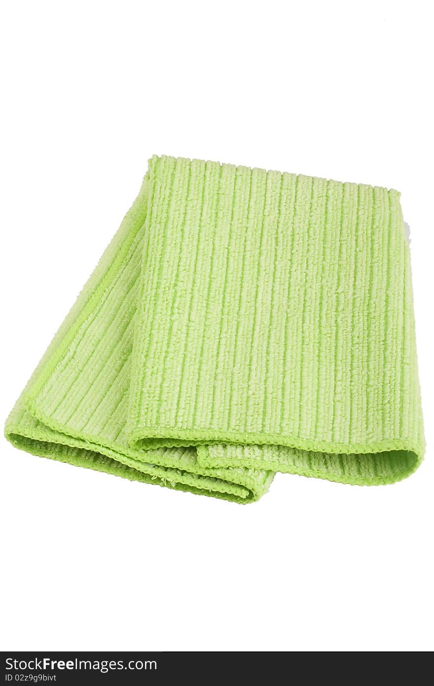 Soft green cloth fabric for cleaning the home and office.