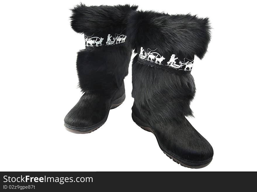 High fur boots