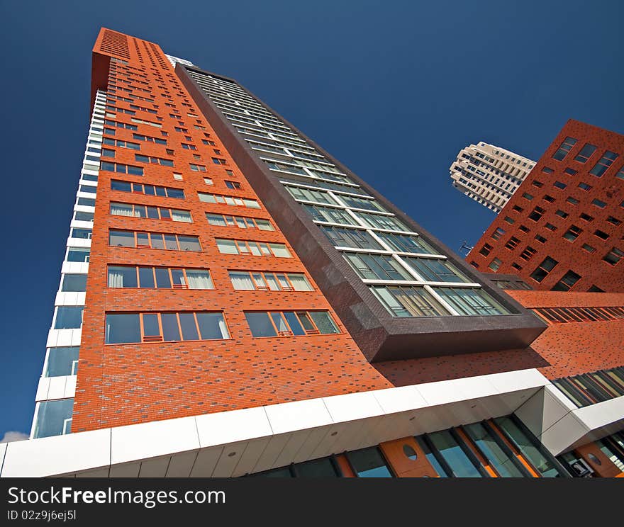 Modern Rotterdam with innovative skyscraper. Modern Rotterdam with innovative skyscraper