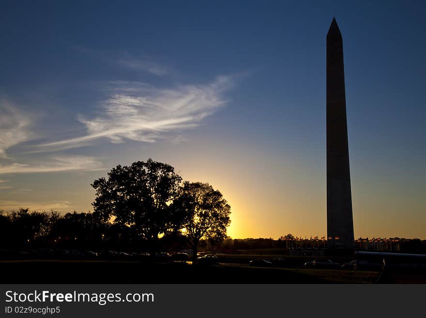 The Washington Monument at Sunset