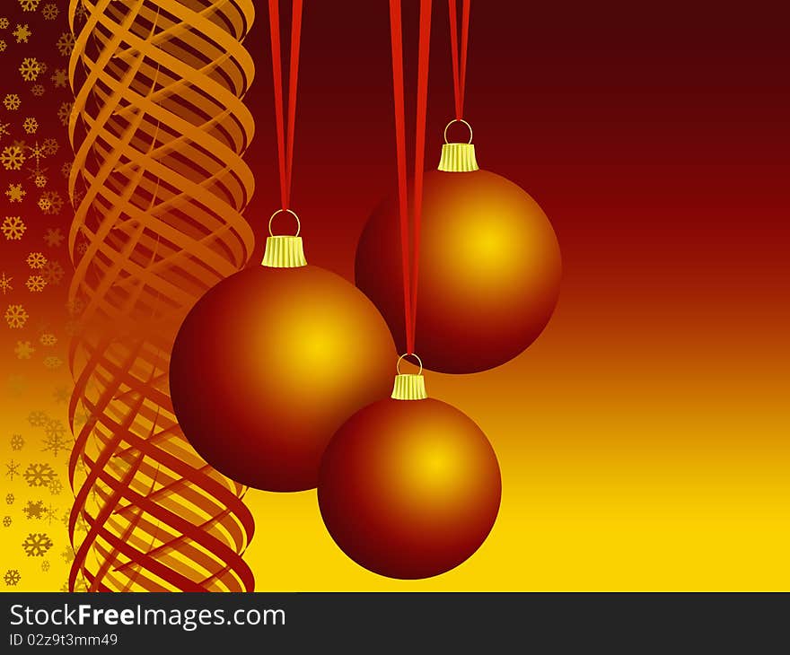 The Christmas ornaments lights balls on the abstract background. The Christmas ornaments lights balls on the abstract background