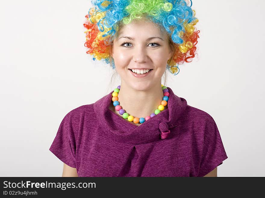 Funny girl posing in studio