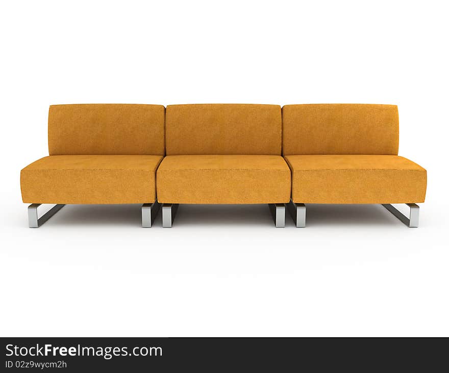 Orange Sofa. 3D Illustration