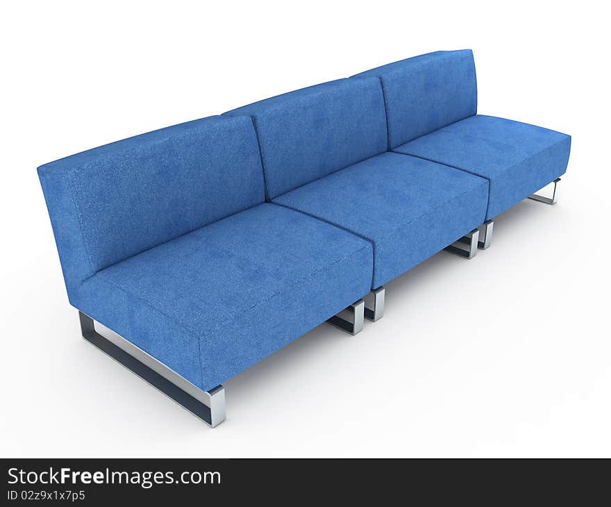 Blue Sofa. 3D Illustration