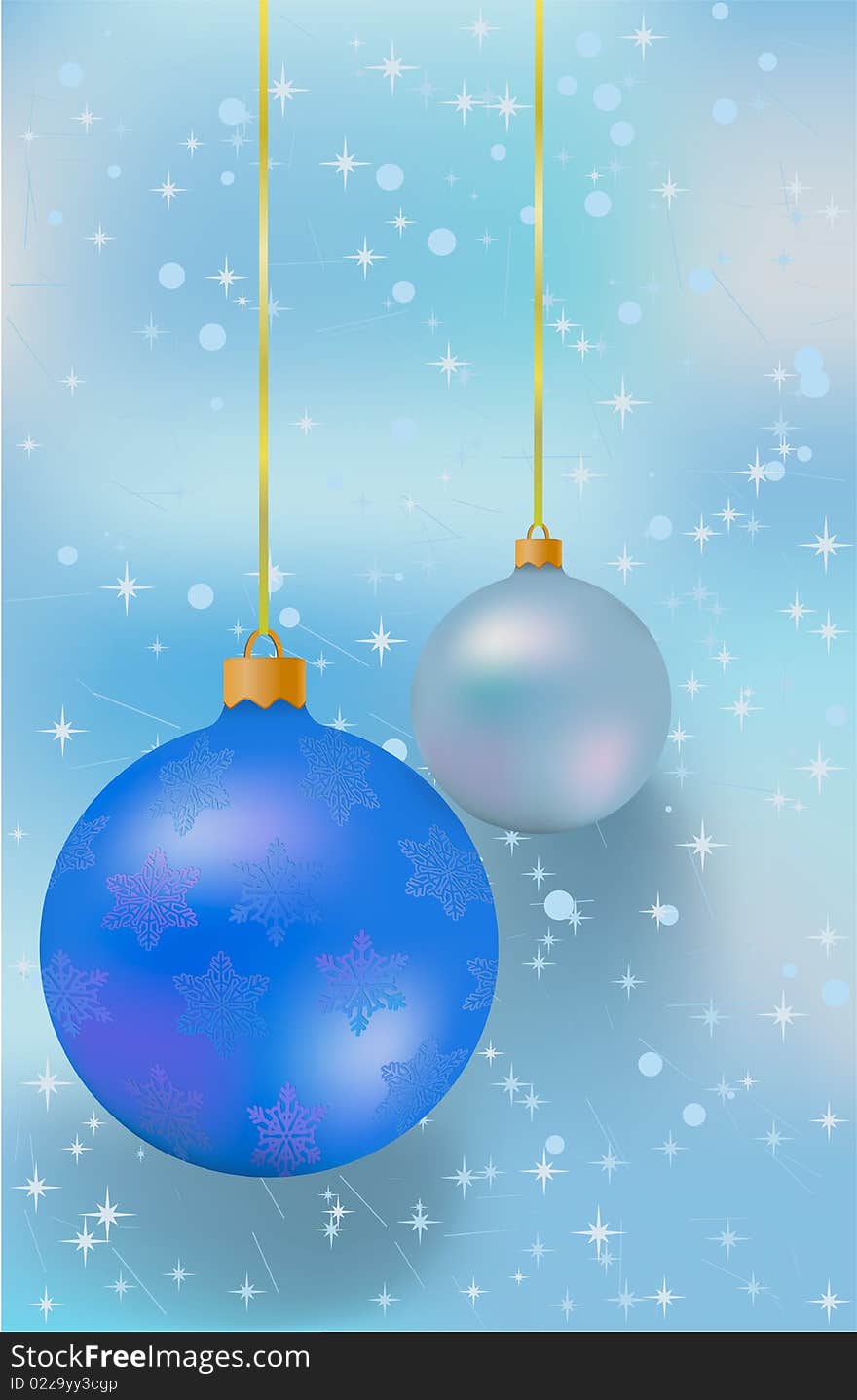 Blue christmas background with balls