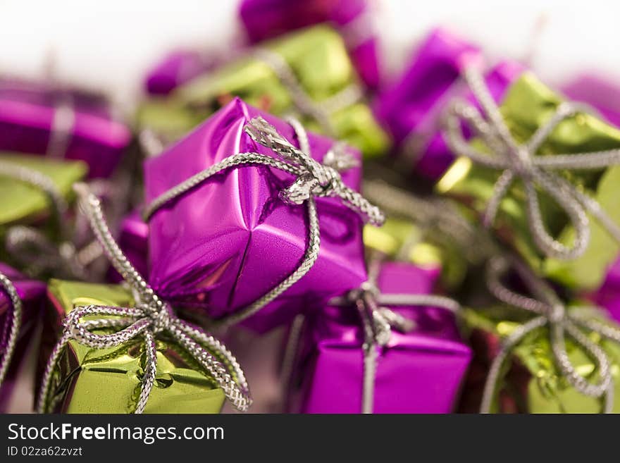 Purple and green parcels background