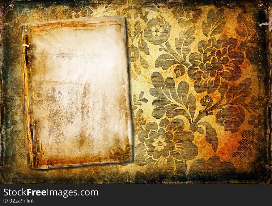 Grunge Background With Floral Ornaments