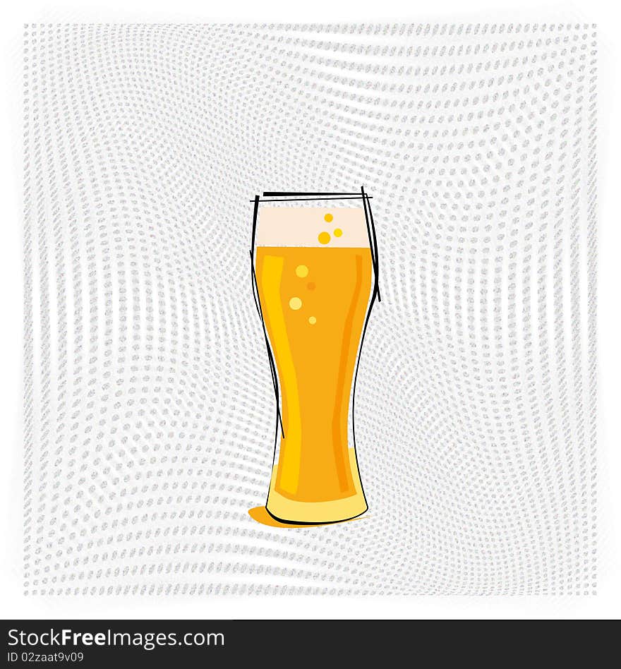 Vector beer in yellow cup