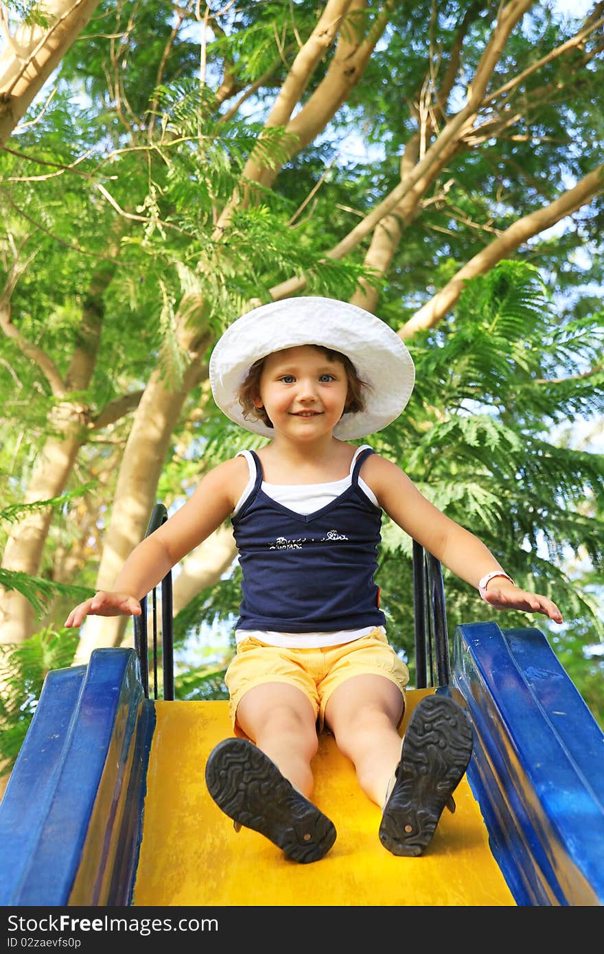 Little Girl on Slide