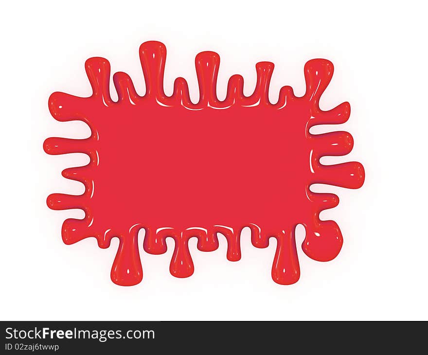 Red stain on white background. Red stain on white background.