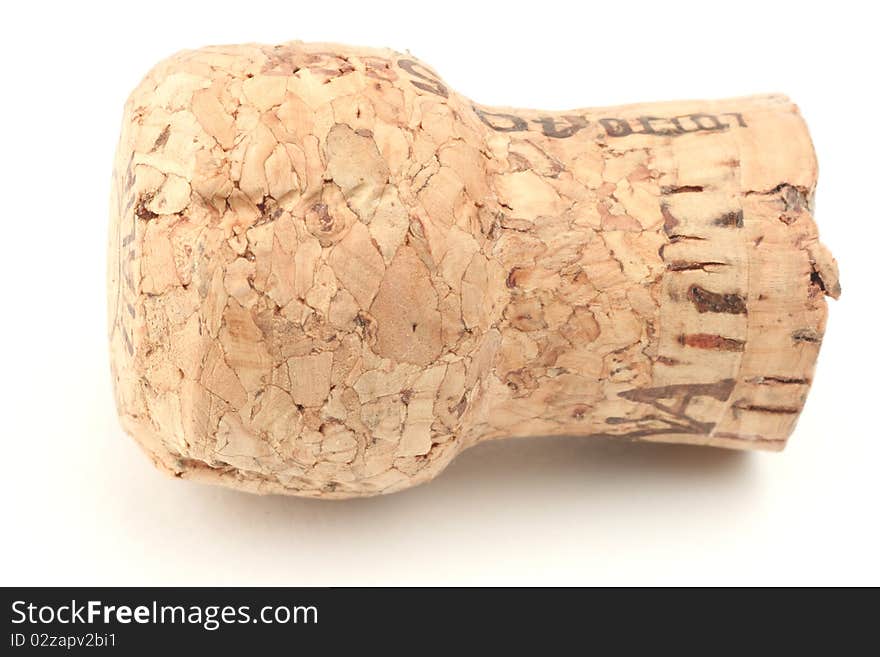 Isolated brown cork on white background