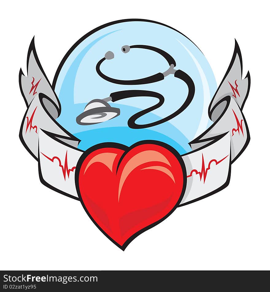 Illustration of heart and electrocardiogram