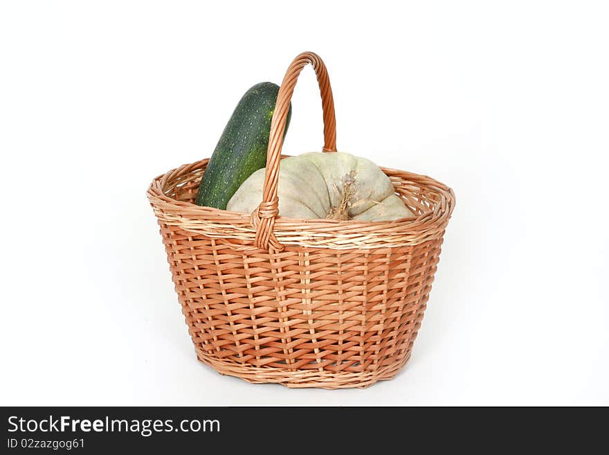 Harvest basket with pumpkin