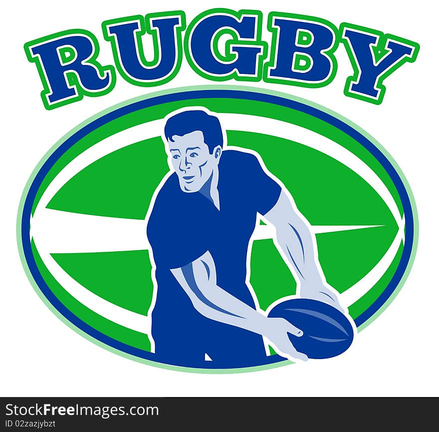 Rugby Player Passing Ball