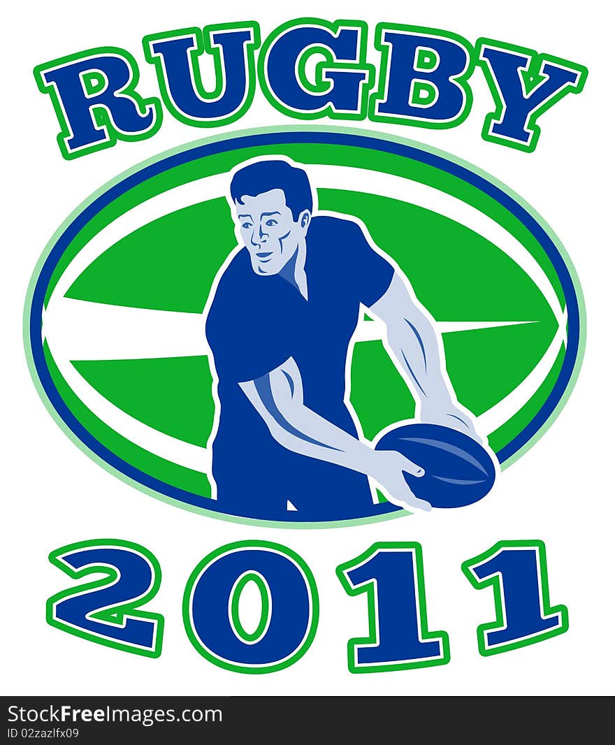 Rugby Player Passing Ball 2011