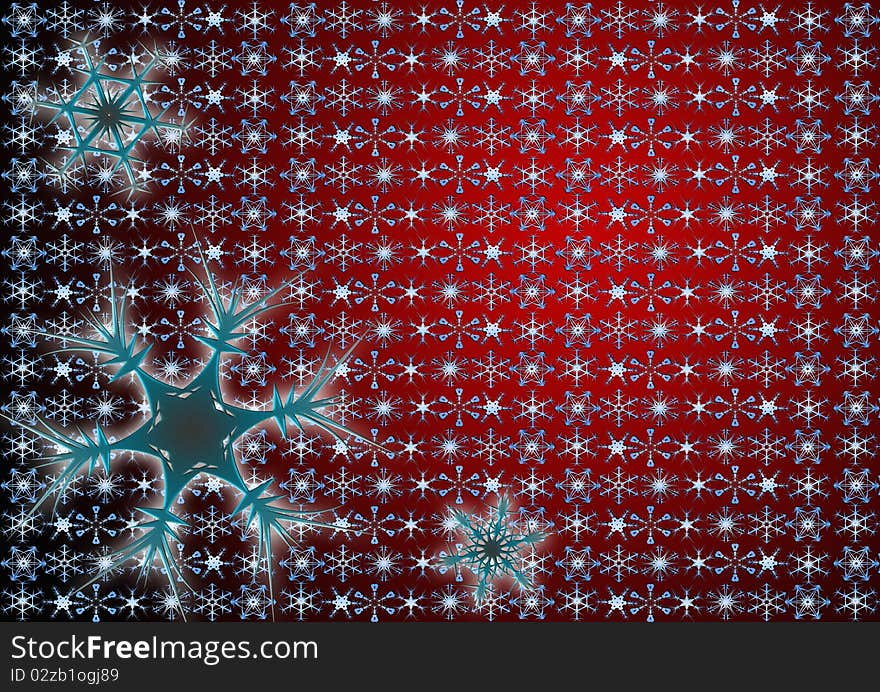 Snowflakes as winter and christmas background