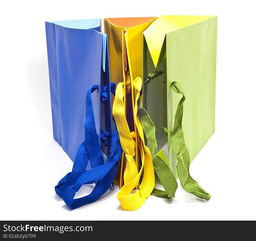 Bags of colored paper