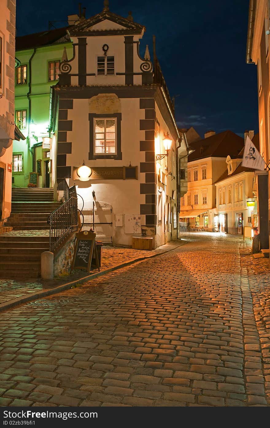 Street of Cesky Krumlov, city protected by UNESCO. Street of Cesky Krumlov, city protected by UNESCO.