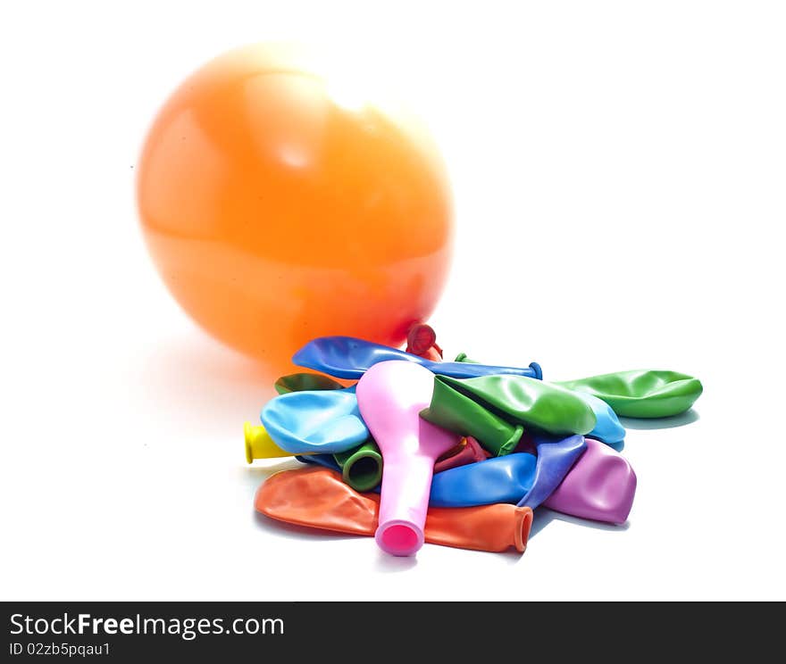 Different colored balloons on a white background. Different colored balloons on a white background