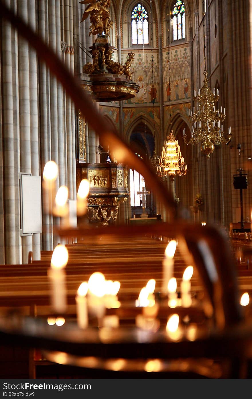 Uppsala Cathedral, Beautiful autumn afternoon at Uppsala Sweden. Uppsala Cathedral, Beautiful autumn afternoon at Uppsala Sweden