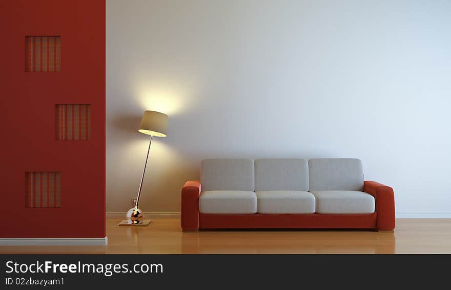 A modern 3d interior composition