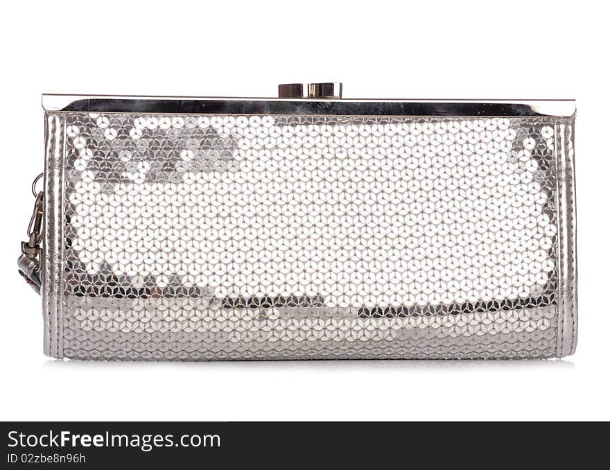 Womens Silver Glittery Purse