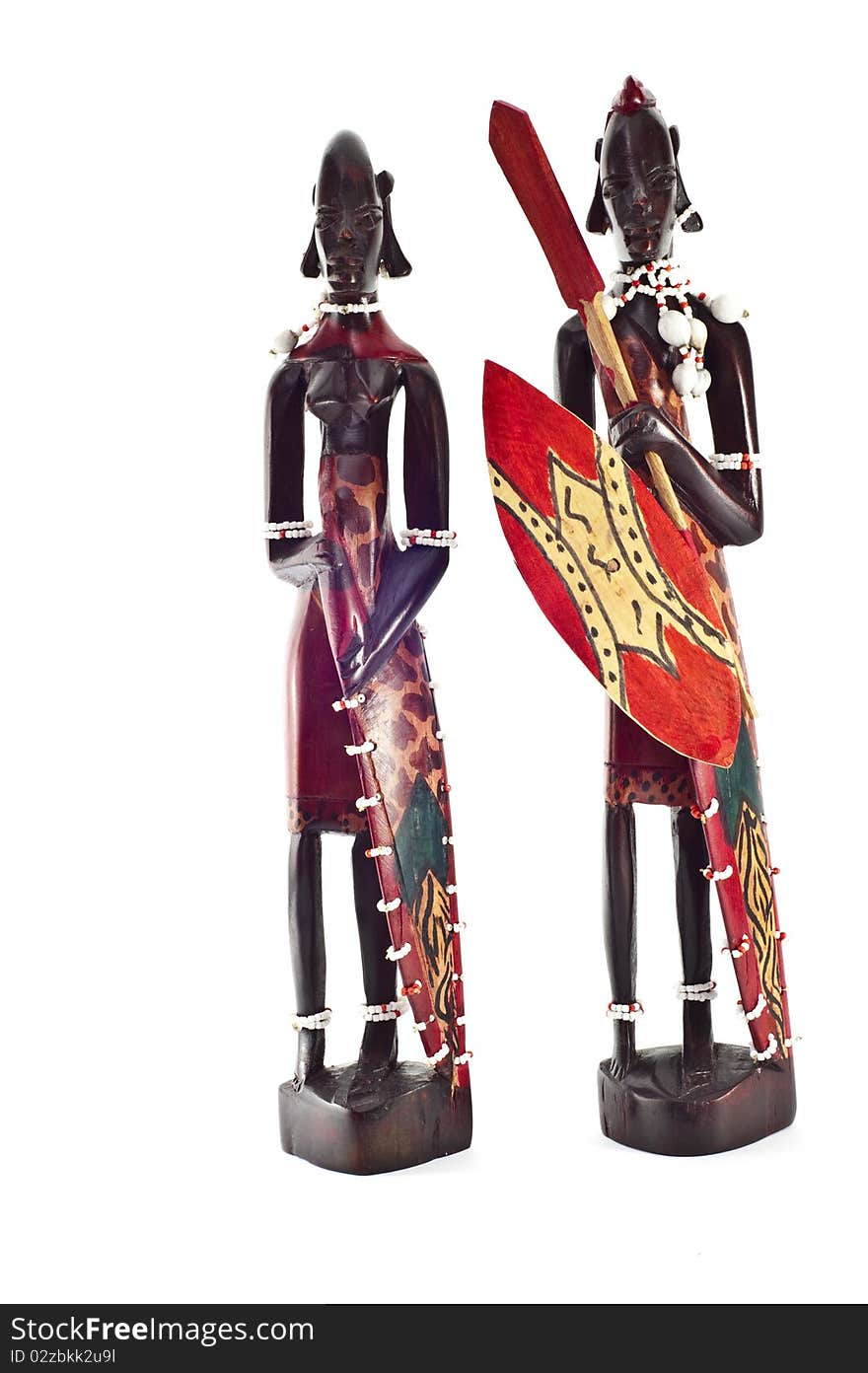 Statues African ebony wood 3