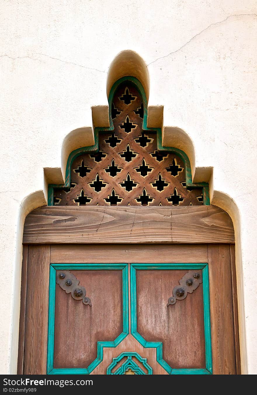 Close up of wood door