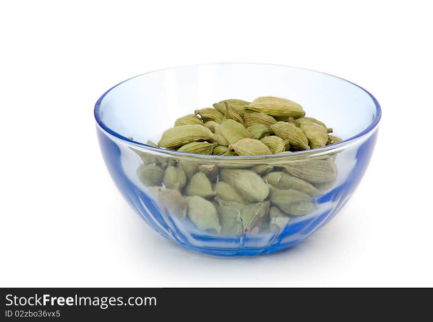 Cardamom Pads On White Background