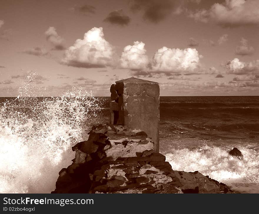 An abstract view out to sea.