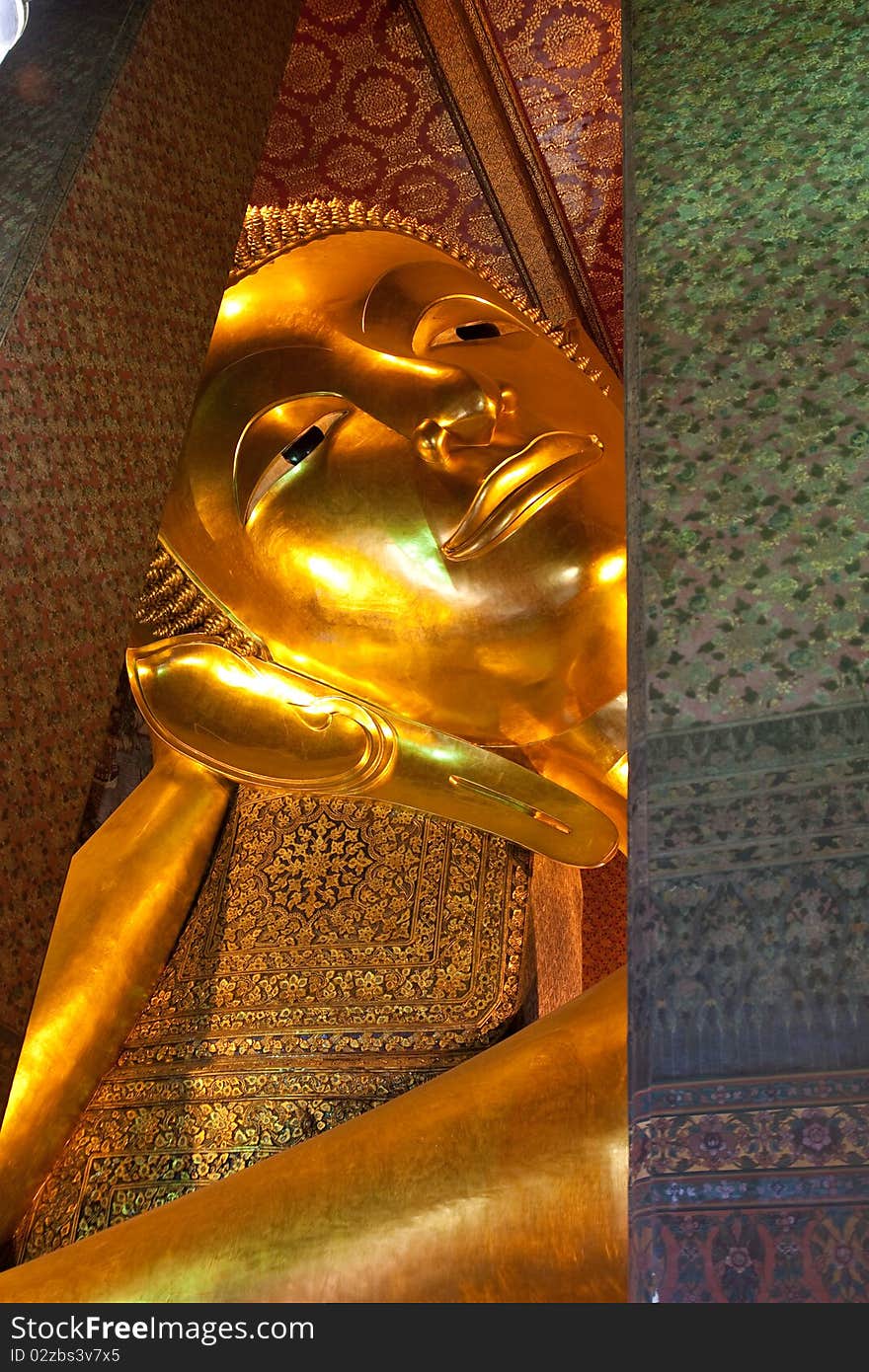 Recline Buddha in Pho temple ,Bangkok,Thailand