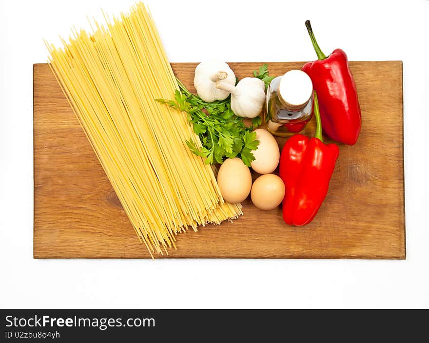 Spaghetti and vegetables