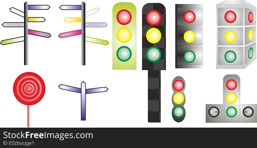 Signs and traffic lights