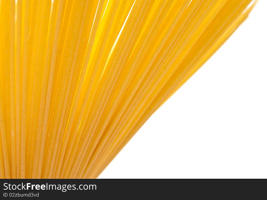 A bunch of spaghetti isolated on white. A bunch of spaghetti isolated on white