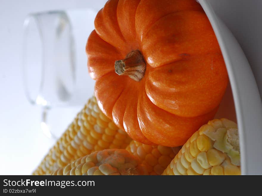 Pumpkin corn maize on plate